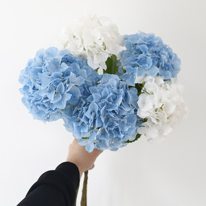 Fleurs d'hortensia artificielles en caoutchouc souple, impression 3D haute simulation, décoration intérieure, accessoires de mariage - Product Image 4