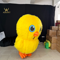 Costume gonflable de poule en peluche longue pour spectacle de marche, combinaison gonflable de poussin pour publicité en magasin pour attirer les clients