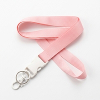 Lanière plate rose en polyester avec boucle ABS pour porte-badge et carte d'accès