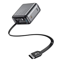 WLX-P5 72W GaN Fast Charger dengan 2 Kabel USB C yang Dapat Ditarik, Adaptor Pengisian Daya Multi-port Mini Portabel untuk Laptop & Smartphone