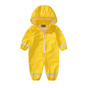 Combinaison pour enfants pour filles Combinaison imperméable pour garçons Pantalon <span class=keywords><strong>de</strong></span> <span class=keywords><strong>pluie</strong></span> en PU Vêtements <span class=keywords><strong>de</strong></span> <span class=keywords><strong>pluie</strong></span> pour enfants Imperméable à capuche pour bébé - Product Image 1