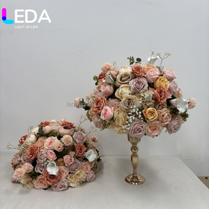 แจกันดอกซากุระสีชมพูประดับโต๊ะ LEDA จัดดอกไม้ประดิษฐ์จากผ้าไหมสำหรับตกแต่งงานแต่งงาน - Product Image 1