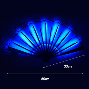 Éventail lumineux LED coloré en bambou, pliable, design moderne, pour les fêtes de remise de diplôme, Halloween, clubs - Product Image 4