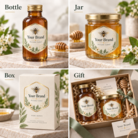 Étiquette personnalisée pour miel, impression dorée, forme sur mesure, marque de bouteille, feuille autocollante, format d'emballage