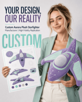 Peluche personnalisée Aurora Starfighter, fabricant OEM ODM de jouets en peluche, de la conception à la production pour les marques de détail nord-américaines et plus
