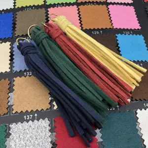 Colorful L Tassel Suede Leather For Tassel Replacement Shoe And Clothing Accessories