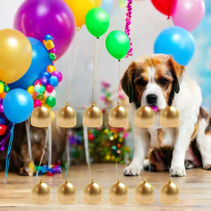 गोल्ड विंटेज मैटेलिक हैंगिंग पेंडेंट बेल्स सजावटी गाय बेल वेडिंग क्रिसमस हाउस उपहार कुत्ता कॉलर आभूषण पीतल बेल - Product Image 4