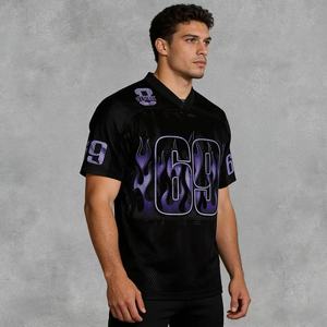 Pull personnalisé avec logo pour homme, manches courtes, tricot décontracté, pull vintage de football, chemises polo, pull-over, jersey tricoté pour homme - Product Image 2