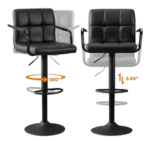 Vente flash 360 ° Tabourets <span class=keywords><strong>de</strong></span> <span class=keywords><strong>bar</strong></span> pivotants <span class=keywords><strong>avec</strong></span> dossier et accoudoirs, chaises <span class=keywords><strong>de</strong></span> cuisine modernes noires pour <span class=keywords><strong>bar</strong></span>, café, comptoir, maison, meubles <span class=keywords><strong>de</strong></span> <span class=keywords><strong>bar</strong></span> <span class=keywords><strong>pas</strong></span> chers - Product Image 4