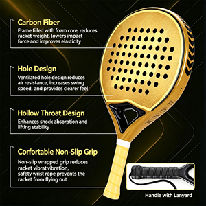 GQK G0153 ดีไซน์พรีเมียมแบบไวด์บอดี้ โอเวอร์กริปเทนนิส ใยกราไฟต์ ไนลอน น้ำหนักเบา ระบายอากาศได้ดี ยืดหยุ่น ทนต่อแรงกระแทกและการเสียดสี - Product Image 6