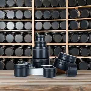 Black Plated 250ml Aluminium Jar Metal Tin <b>Container</b> Tea <b>Perfume</b> Cosmetics Candle Storage Logo Printing 100ml 60ml Available - Product Image 2