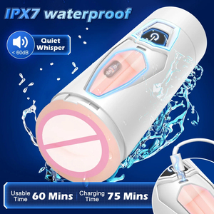 Masturbador Automático 2 en 1 de <span class=keywords><strong>Doble</strong></span> Cabeza con Succión, Copa de Simulación <span class=keywords><strong>Vaginal</strong></span> para Hombres, Extensor de Entrenamiento, Juguetes Sexuales Masculinos para Adultos - Product Image 1