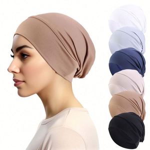 Non Slip <b>Scarf</b> Hijab Women Solid Color Under Caps for Hijabs Stretchy Dreadlocks Breathable Undercap Tube Bonnet - Product Image 1