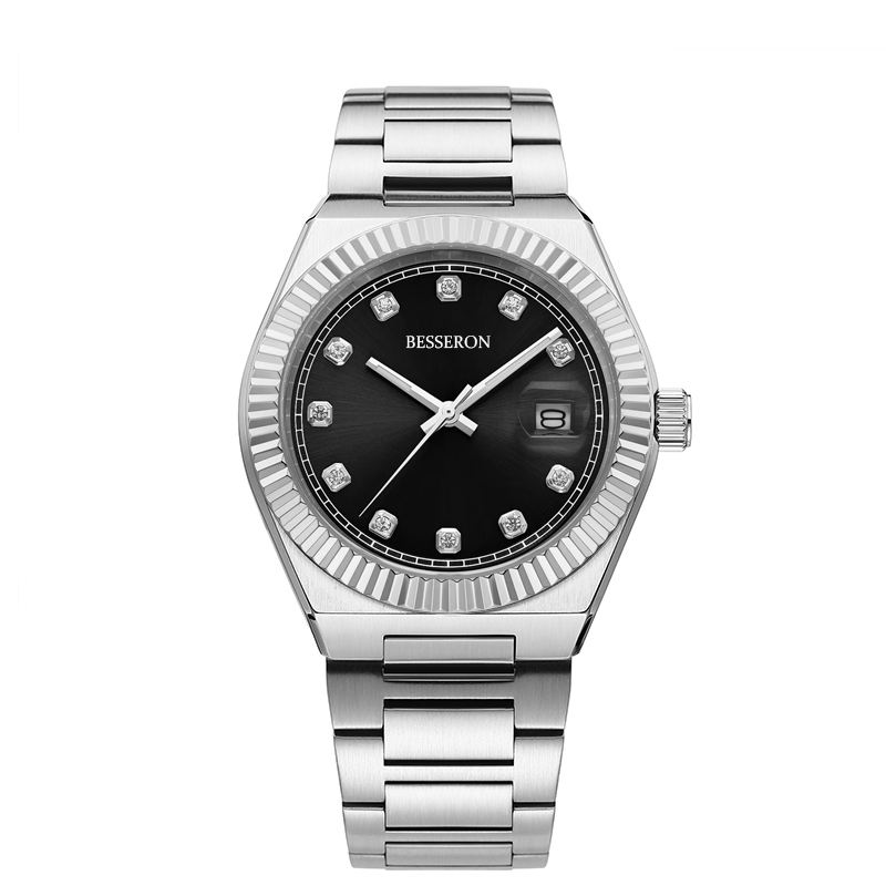 Black dial mechanical watch