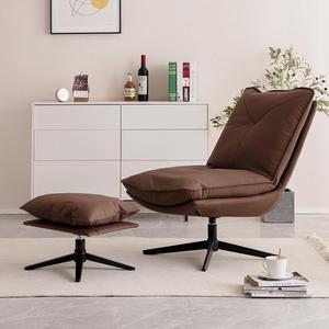 Nappa <b>Leather</b> Swivel Chair A8036 High End Nordic Living Room Lounge Chair - Product Image 3