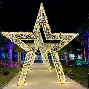Arche lumineuse étoile de Noël pour une entrée festivale saisissante dans les parcs, centres commerciaux et expositions hivernales - Product Image 1
