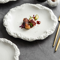 Assiette à soupe en porcelaine fine écologique à motif roche personnalisé pour le camping et l'usage domestique Vaisselle en stock