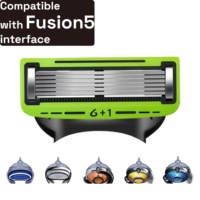 Lames de Rechange pour Rasoir Homme en Gros Usine, 6 Couches, Anti-Corrosion, Acier Inoxydable, Kit de Rasage en Plastique, Injection Intégrée