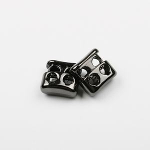 Hebilla de ajuste metálica de doble orificio con resorte, de aleación de zinc, para cuerda elástica, con técnica de chapado - Product Image 3