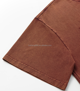 Cuciture da cucire con bordo grezzo, tranne costola in sovrappeso, designer con logo personalizzato per la mia maglietta con lavaggio a sabbia di marca - Product Image 5