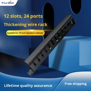 1U 12-khe cắm kim loại quản lý cáp Rack 19 ''Rack mount thêm dày phiên bản 19'' Cáp khay tổ chức vòng lặp Viễn Thông - Product Image 5