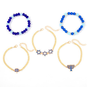 Kadınlar için Hanukkah bilezikler <span class=keywords><strong>David</strong></span> Menorah Dreidel Charm bilezik Chanukah yahudi tatil takı hediyeler - Product Image 6