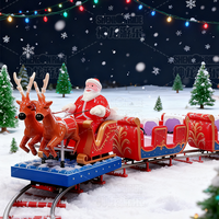 Train de Noël pour centre commercial, train électrique sans rails pour visites touristiques avec décorations de Noël pour les fêtes