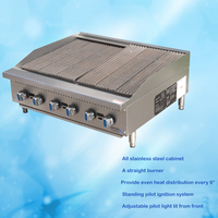 Équipement de cuisson commercial Gaz Radiant Chargrilloir Comptoir Gaz Barbecue Grill En Acier Inoxydable