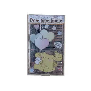 Botu Kawaii My Melody Cinnamoroll Kuromi Pochacco Anime Cute Folding Tape Comb Medium Mirror Gifts Toys for Girls
