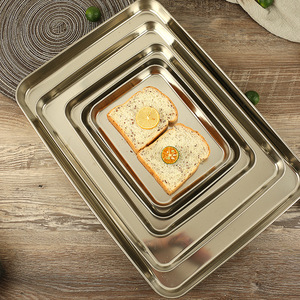 Bandejas de Servir Rectangulares Profundas de Acero Inoxidable Good Friend, Aptas para Microondas, de Color Sólido, para Uso Comercial en Hoteles y Restaurantes - Product Image 1