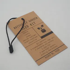 Hot Selling Custom Kraft Hang Tag Garment T Shirt Paper Hangtags For Clothing Own Logo Jewelry Tag With White String