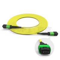 JFOPT MPO-12 SM G657A1 Fiber Optic Patch Cord 1M 3.0mm LSZH Yellow Cable 1310/1550nm High-Density Data Center Type B Polarity