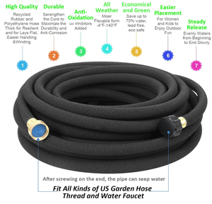 Tubo Irrigazione a Goccia in Gomma da 7,6 m (25ft) 1/2'' <span class=keywords><strong>per</strong></span> Giardino, Bobina Avvolgitubo, Risparmia il 80% d'Acqua, <span class=keywords><strong>per</strong></span> Giardino Sotterraneo, Prato, <span class=keywords><strong>Orto</strong></span> e Aiuole - Product Image 2