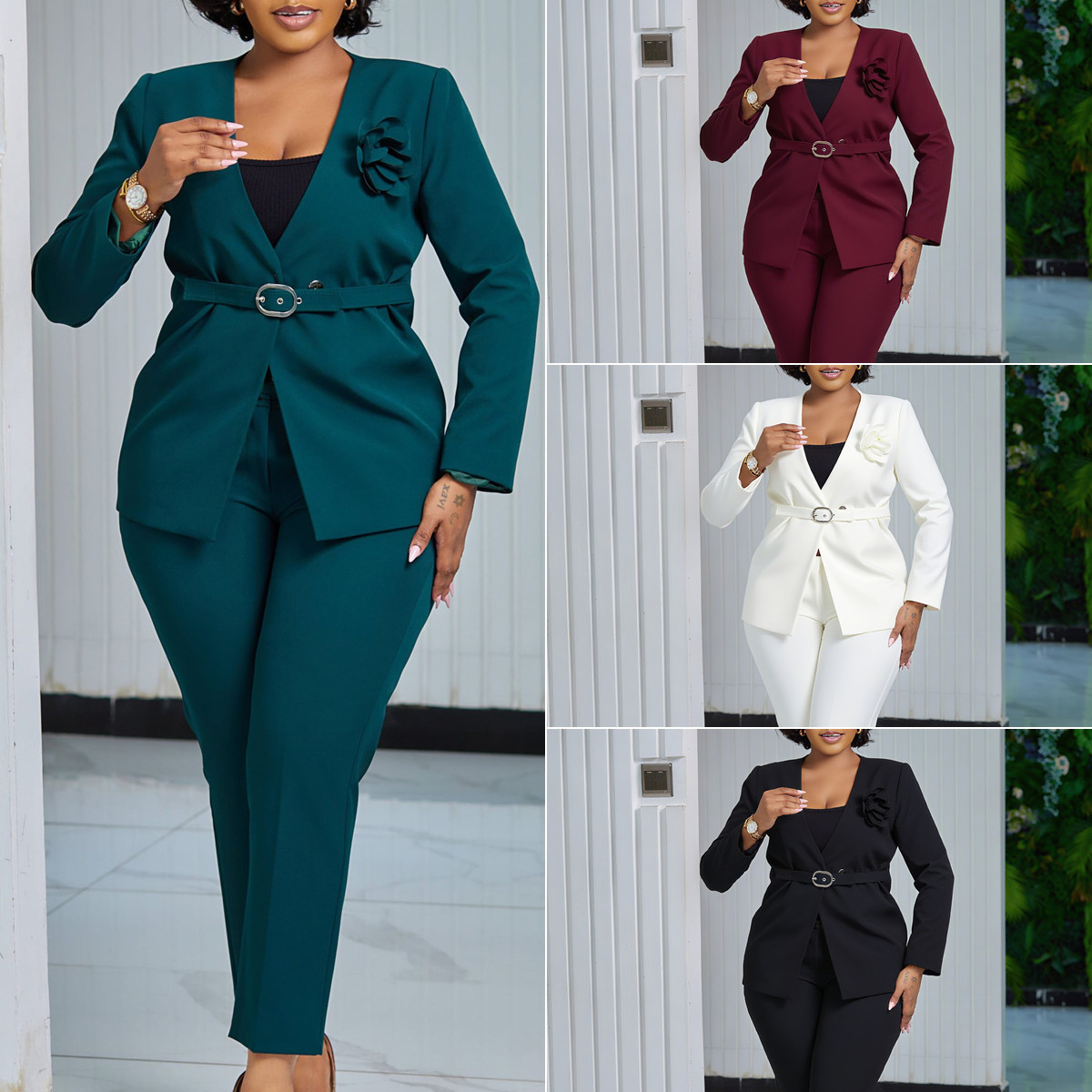 Trendy Ladies Suits Office Wear Autumn Outfits for Women Long Sleeve Top +Pant Set Two Piece Set Women Clothing · image 2
