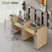 Estación de Trabajo Ergonómica Moderna de 6 Plazas con Fácil Montaje, Cajones de Almacenamiento para Uso Comercial