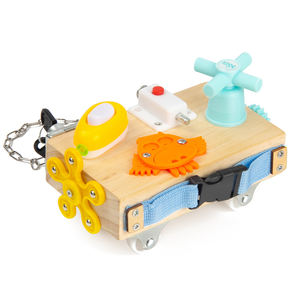 Juguete Sensorial Creativo para Niños al por Mayor, Juguete Montessori <span class=keywords><strong>de</strong></span> Madera para Desbloquear y Ejercitar Habilidades Prácticas, Coche <span class=keywords><strong>de</strong></span> Actividades - Product Image 1