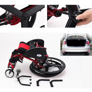 Silla de Ruedas Plegable Deportiva KSM-220, Silla de Ruedas Manual Ligera para Personas Mayores - Product Image 4