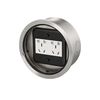 YEBOND ZDPY-114YC Boîte de sol à couvercle plat, prise électrique invisible, étanche, en acier inoxydable, prise de terre, garniture 4 CE pour