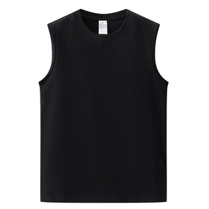 Débardeur sans manches pour homme, couleur unie, coton, col rond, coupe ample, respirant, décontracté, pour le sport, vêtements d'été, blanc, noir, gris foncé - Product Image 5
