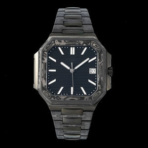 Nouvelle montre mécanique automatique de luxe pour homme, style décontracté, boîtier octogonal bleu foncé en fibre de carbone, affichage de la date - Product Image 1