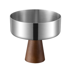 Stainless Steel Ice Cream Cup With Wooden Base Round Fruit <b>Dessert</b> Bowl For Party Snack Serving - Product Image 3
