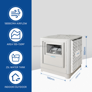 Refroidisseur d'air évaporatif industriel mural intelligent 18000m³/h, robuste, à conception centrifuge fixe avec composant moteur central - Product Image 2