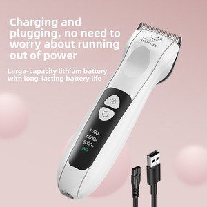 पेशेवर ताररहित पालतू बाल ट्रिमर कम शोर रिचार्जेबल कुत्ते बिल्ली चूने क्लिपर ओम उच्च शक्ति पालतू शेवर - Product Image 4