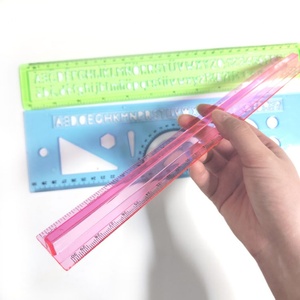 Regla Recta de Plástico Transparente de 12 Pulgadas en Oferta, Juego de Plantillas de Alfabeto de Colores Surtidos - Product Image 4