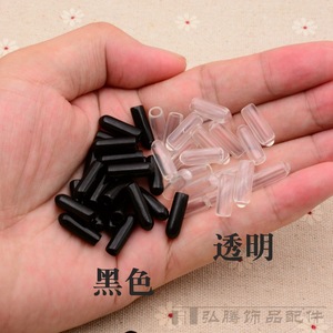 Hairband <b>Rubber</b> Cover Black Transparent Plastic Jewelry Tube Sleeve G Size DIY Accessory - Product Image 2