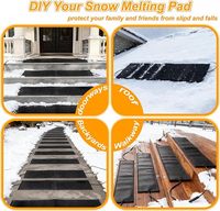 Tapis chauffant électrique pour palier d'escalier 30x30 pouces, antidérapant, imperméable, pour extérieur, dégivreur de neige, avec capacité de chauffage 110V 400W