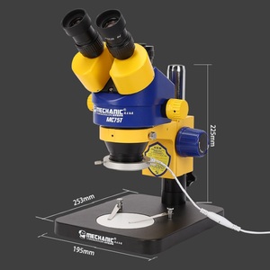 Microscope stéréoscopique trinoculaire industriel MECHANIC MC75T-B1/B3 HD électronique grossissant 7-45X avec zoom continu et plateforme d'observation - Product Image 6