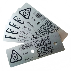 Label kode QR Barcode yang dicetak Sub-Surface tahan UV kualitas tinggi tag aset Aluminium anodisa - Product Image 1