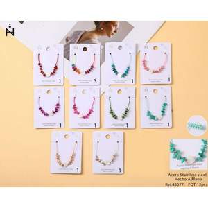 Bracelet en acier inoxydable avec perles en forme de cœur, bijoux de mode bohème pour femmes, 12 pièces, cadeau - Product Image 1