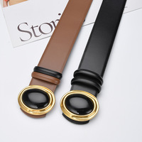 Ceinture réversible en cuir fendu pour femme avec boucle détachable, nouvelle mode, boucle ovale, ceinture bicolore pour pantalons et robes